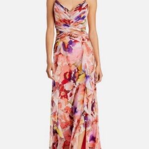 AQUA Floral Multicolor Maxi Dress
